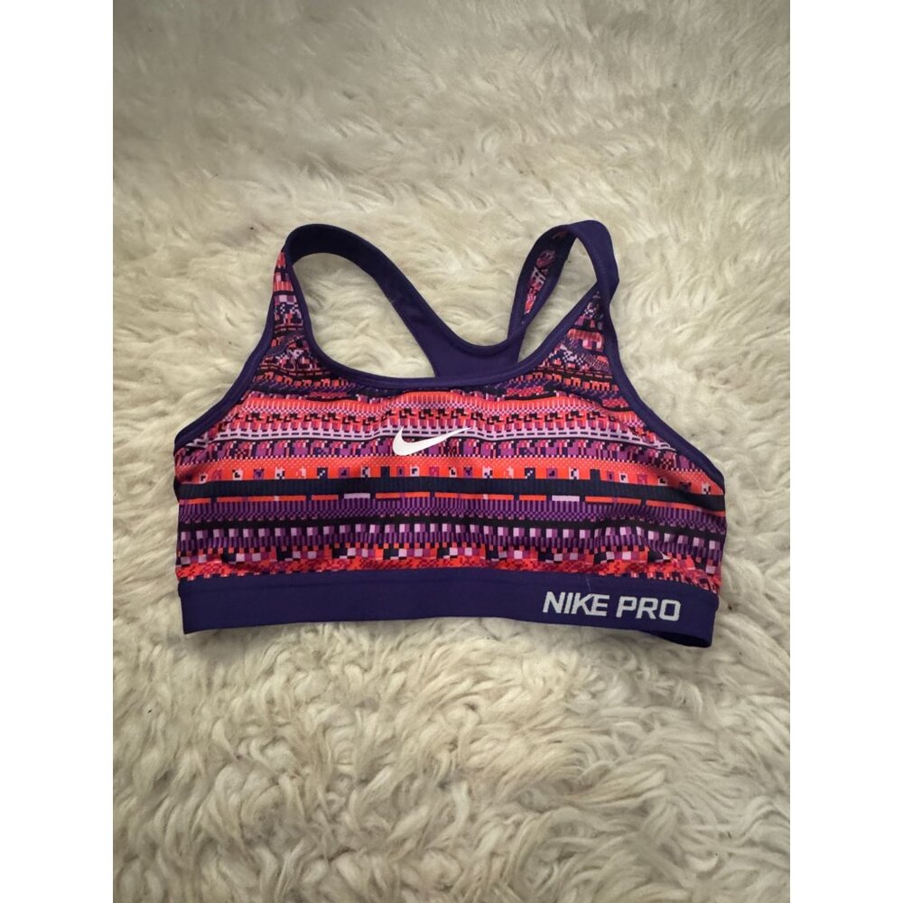 Women's Nike Pro Dri Fit Sports Bra Aztec Purple Size M